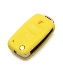 2 PCS Silicone Car Key Cover Case for Volkswagen Golf(Yellow)