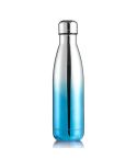 Thermal Cup Vacuum Flask Heat Water Bottle Portable Stainless Steel Sports Kettle, Capacity:500ml(Silver Blue)