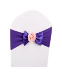 Wedding Chair Cover Sash Satin Fabric Bow Tie Ribbon Band Decoration Hotel Wedding Party Ceremony Banquet Supplies(Dark Purple)