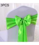 3 PCS Satin Fabric Chair Bows Wedding Chairs Knot Decoration(Fruit Green)
