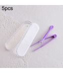 5pcs Portable Contact Lens Special Tweezer and Stick Set Travel Kit(Purple)