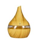 300ml USB Electric Aroma Air Diffuser Wood Ultrasonic Air Humidifier Essential Oil Aromatherapy Cool Mist Maker(Oblique Mouth Light Wood Grain)