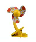 Baby Crib Stroller Fan Mini Portable Clip USBCharging Dormitory Office Small Electric Fan(Yellow)