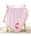 Newborn Cartoon Soild  Thicken Double Layer Coral Fleece Soft  Infant Blanket Bedding, Size:75x100cm(Pink Dragon)