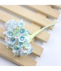 5 Branches DIY Hand-simulated Plum Mini Flocking Cloth Lucky Flower(Light Blue)
