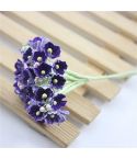 5 Branches DIY Hand-simulated Plum Mini Flocking Cloth Lucky Flower(Purple)