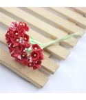 5 Branches DIY Hand-simulated Plum Mini Flocking Cloth Lucky Flower(Red)