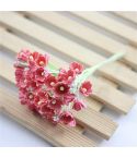 5 Branches DIY Hand-simulated Plum Mini Flocking Cloth Lucky Flower(Watermelon Red)