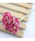 5 Branches DIY Hand-simulated Plum Mini Flocking Cloth Lucky Flower(Rose Red)