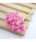 5 Branches DIY Hand-simulated Plum Mini Flocking Cloth Lucky Flower(Drak Pink)