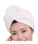 Womens Magic Quick Dry Bath Hair Drying Towel Cap Bathing Tool(Creamy White)