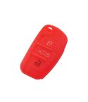 2 PCS Car Key Cover Silicone Flip Key Remote Holder Case Cover for Audi Q3 A3 A1(Red)
