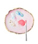 Nail Palettes Resin Agate Pieces Nail Painting Palette Decoration Storage Tray(Pink)