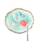 Nail Palettes Resin Agate Pieces Nail Painting Palette Decoration Storage Tray(Green)
