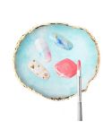 Nail Palettes Resin Agate Pieces Nail Painting Palette Decoration Storage Tray(Blue)