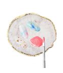Nail Palettes Resin Agate Pieces Nail Painting Palette Decoration Storage Tray(Grey)