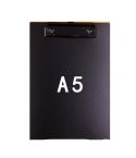 Simple File Board Folder Student Writing Board Paper Clip Restaurant Menu Folder(A5 Black)