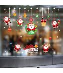 Christmas Wall Stickers Window Glass Festival Wall Stickers Santa Mural New Year Home Decoration(Gift Box Santa)