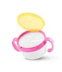 Baby Products Anti-sprinkling Design Baby Double Handle Biscuit Small Bowl Snack Cup(Pink)