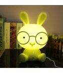 Fashion Cute Cartoon Rabbit LED 3-modes Dimming Touch Control Bedside Lamp, US Plug(Yellow)