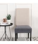 Knitted Padded Chair Cushion Cover(Grey + Silver)