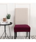 Knitted Padded Chair Cushion Cover(Wine Red)