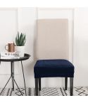 Knitted Padded Chair Cushion Cover(Dark Blue)