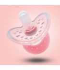 Baby Child Silicone Soft Round Head  Resistant to Tearing  Sleepy Pacifier(Cherry Powder)