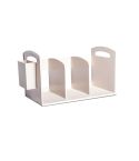 Simple Iron Bookshelf Student Desk Book Storage Rack(Apricot)