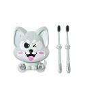 Cartoon Dog Suction Wall Toothbrush Toothpaste Shelf, Size:16x14x5cm(Green)