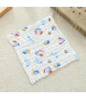 2 PCS Cotton 6-layer Gauze Saliva Towel Seersucker Small Square Scarf(Small Train)