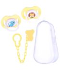 Baby Cartoon Silicone Pacifier Set And Chain Combo Baby Sleeping Peacefully(Yellow)