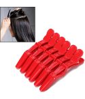 6 PCS Hair Not Easy to Slip off Hair Salon Barber Shop Style Partition Special Clip Hair Tools(Red)