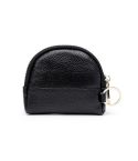 Leather Multifunctional Coin Purse Household Large-Capacity Key Card Case(5A Black)
