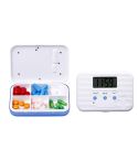 Regular Reminder Compartment Electronic Pill Box 6 Grid Electronic Version Mini Sealed Pill Box(Blue)
