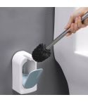 Bathroom Toilet Wall-mounted Toilet Brush Set with Soft Hair and Long Handle Without Dead Corners(Blue)