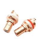 4 PCS / 2 Pairs CMC Copper RCA Female Audio Power Amplifier AV Audio Lotus Socket Terminal(Copper Plated)