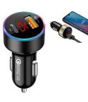 Aluminum Alloy Digital Display PD+QC3.0 Car Charger Multifunctional Car Charger(Elegant Black)