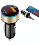 Aluminum Alloy Digital Display PD+QC3.0 Car Charger Multifunctional Car Charger( Gold)
