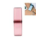 Travel Toothbrush Box Portable Couples Set Mouthwash Cup(Transparent Red)