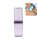 Travel Toothbrush Box Portable Couples Set Mouthwash Cup(Transparent Purple)
