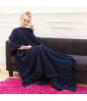 Spring and Autumn Soft and Thick Coral Fleece Blanket TV Blanket(Navy)