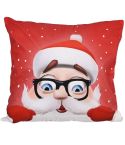 Christmas Ornaments Flannel Pillowcase Cartoon Printing Square Pillowcase Without Pillow Core(Elderly)