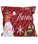 Christmas Ornaments Flannel Pillowcase Cartoon Printing Square Pillowcase Without Pillow Core(Christmas Tree Old Man)