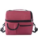 Lunch Bag Reusable Insulated Bag Multifunctional Waterproof Insulated Lunch Box(Wine red)