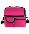 Lunch Bag Reusable Insulated Bag Multifunctional Waterproof Insulated Lunch Box(Rose red)