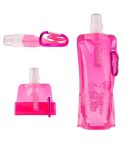 0.5L Portable Ultralight Foldable Silicone Water Bag Outdoor Sports Supplies Hiking Camping Soft Flask Waterproof Bag(Pink)