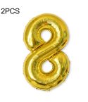 2 PCS 40 Inch Aluminium Foil Number Balloons Birthday Wedding Engagement Party Decor Kids Ball Supplies(8-Gold)