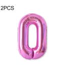 2 PCS 40 Inch Aluminium Foil Number Balloons Birthday Wedding Engagement Party Decor Kids Ball Supplies(0-Rose red)
