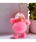 Sleeping Baby Doll Ball Key Chain Car Keyring Holder Bag Pendant Charm Keychain(Pink)